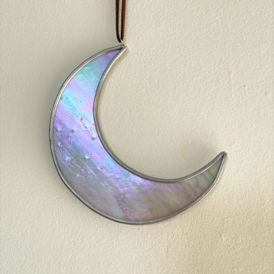 Glas in lood Maantje grijs iriserend