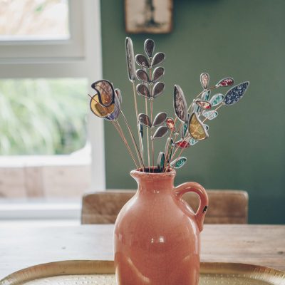 boeket glazen bloemen