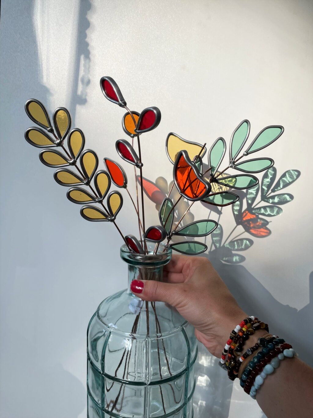 glas in lood bloemen