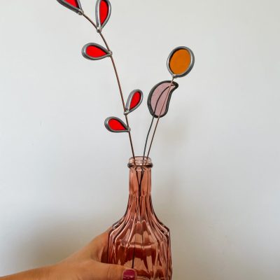 vaas met glazen bloemen sweetie