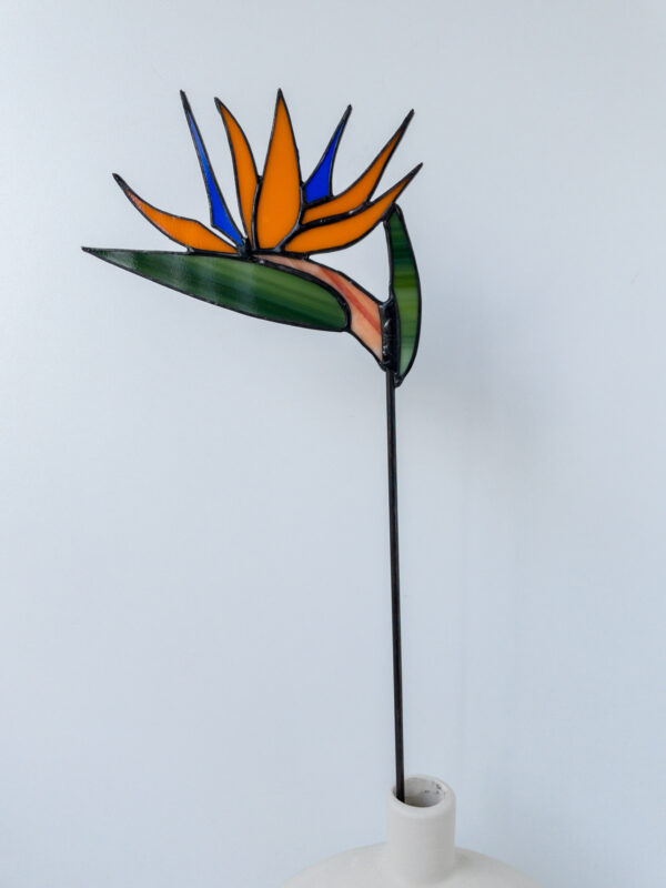 kunst paradijsvogel bloem van glas