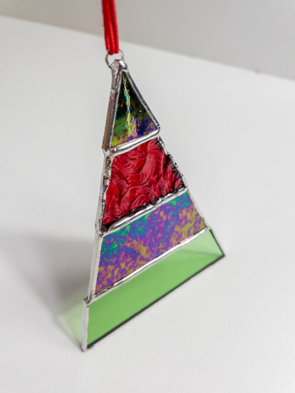 Kerstboom hanger glas in lood