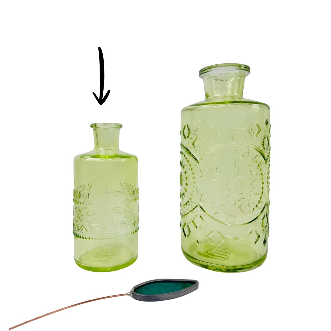 Glas In Lood Bloemen In Lichtgroene Vaas