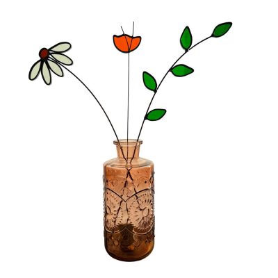 glass by han glazen bloemen amber vaas