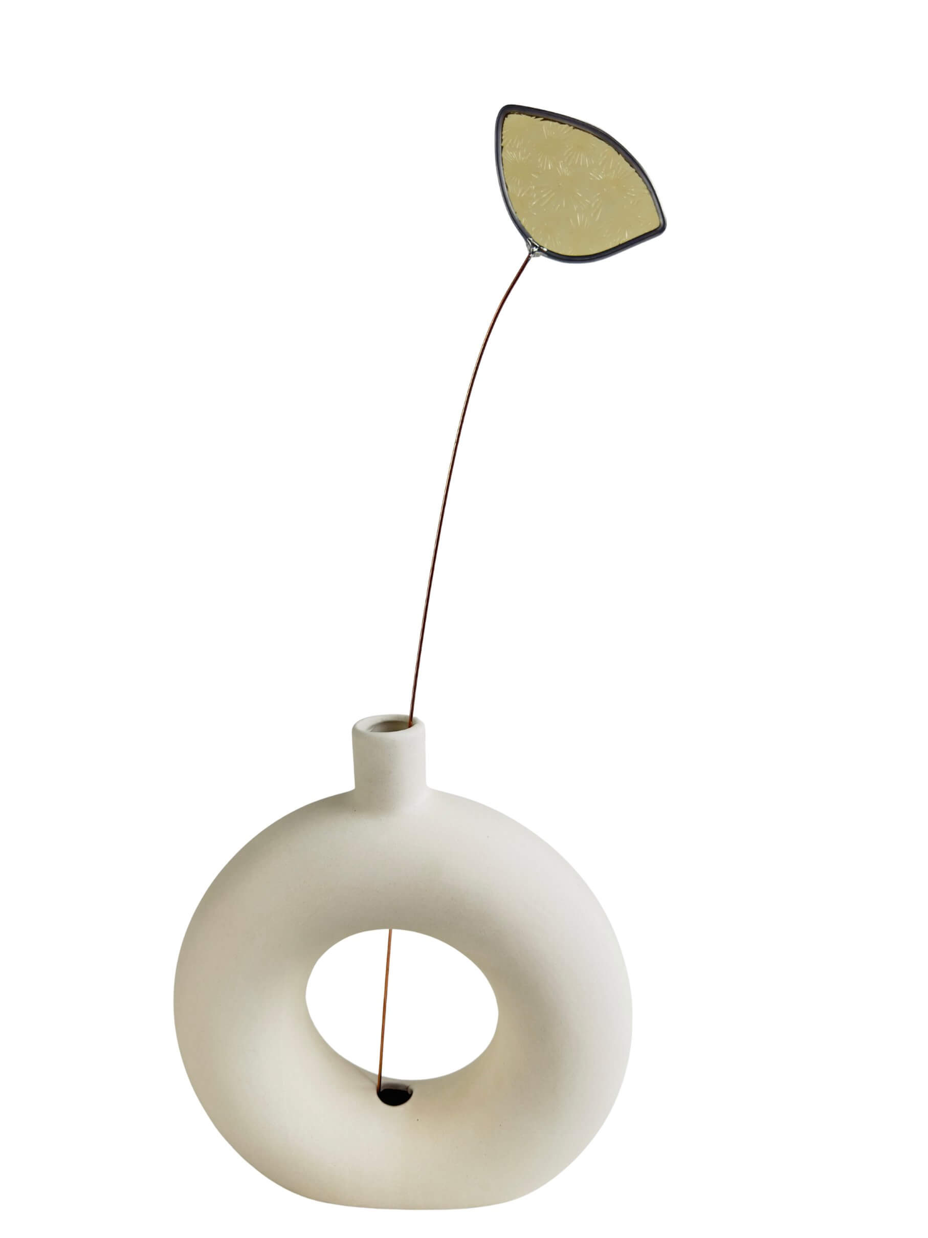 Glazen Bloem In Vaas Florella Soft Yellow